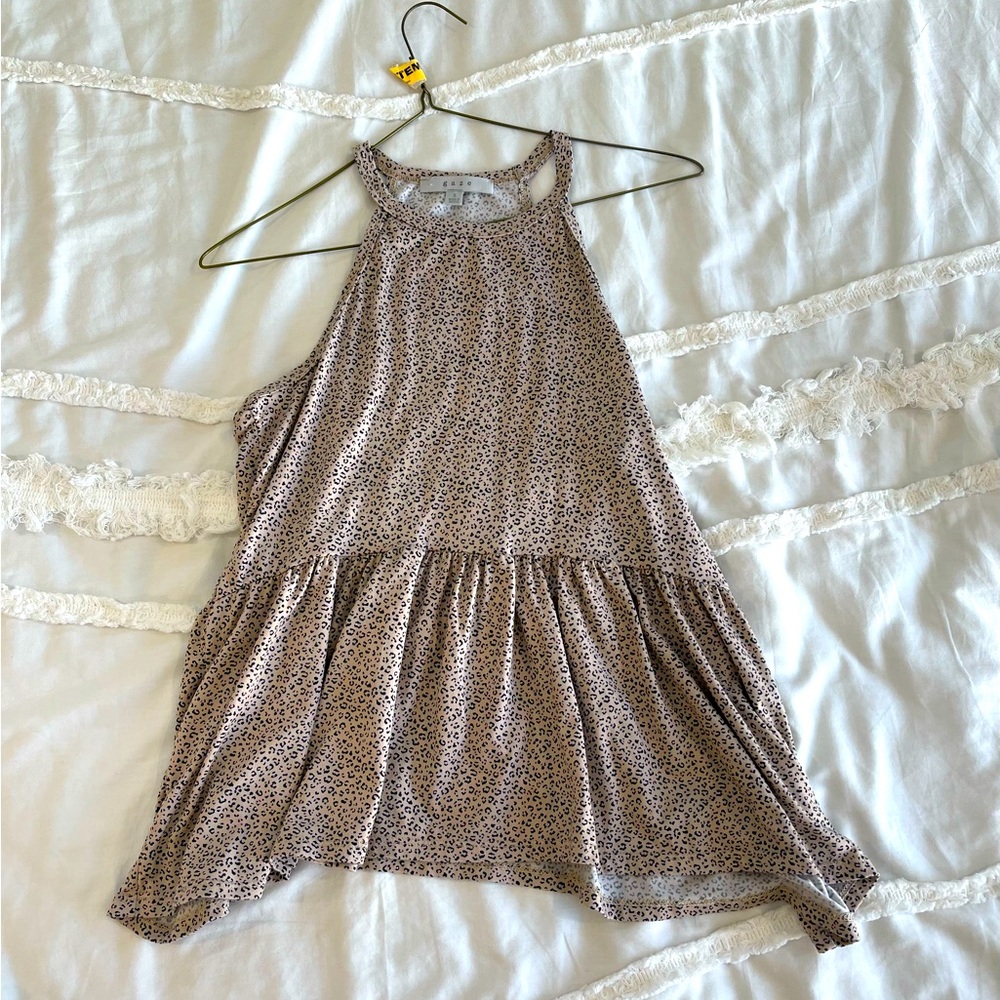 Pink-Tan Cheetah Tank Top